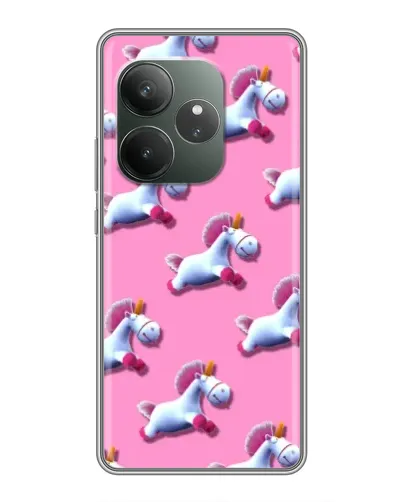 Чехол для Realme Narzo 90 с картинкой «Единороги на розовом»