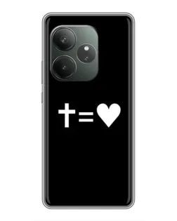Чехол для Realme Narzo 90 с картинкой «Крест и Сердце»