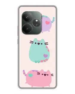Чехол для Realme Narzo 90 с картинкой «Pusheen трио»