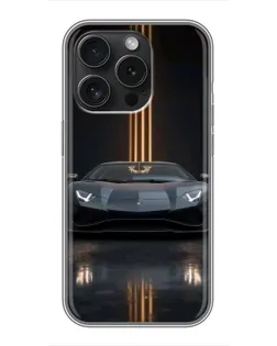 Чехол для Realme Narzo Power с картинкой «Lamborghini золотые линии»