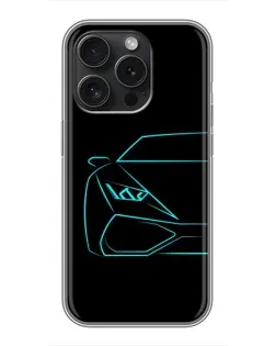 Чехол для Realme Narzo Power с картинкой «Голубой силуэт Lamborghini»