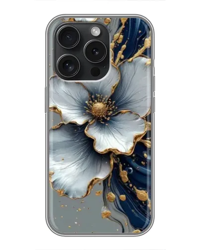 Чехол для Realme Narzo Power с картинкой «Белый цветок и золотой флюид» Чехол для Realme Narzo Power с картинкой «Белый цветок и золотой флюид»