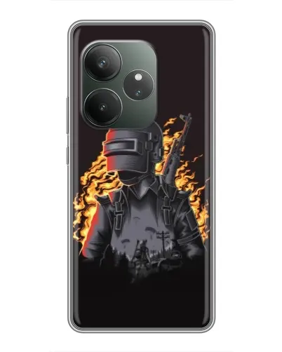 Чехол для RealMe Neo7 с картинкой «PUBG — огненный силуэт» Чехол для RealMe Neo7 с картинкой «PUBG — огненный силуэт»