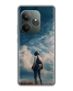 Чехол для RealMe Neo7 с картинкой «Герой PUBG на скале»