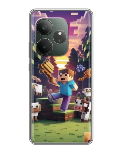 Чехол для RealMe Neo7 с картинкой «Стив на ферме» Чехол для RealMe Neo7 с картинкой «Стив на ферме»