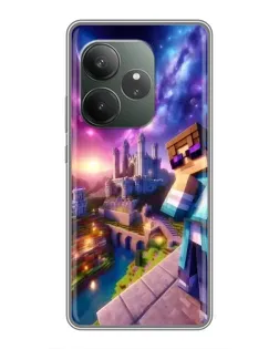 Чехол для RealMe Neo7 с картинкой «Стив и космос» Чехол для RealMe Neo7 с картинкой «Стив и космос»