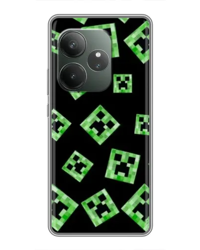 Чехол для RealMe Neo7 с картинкой «Паттерн с криперами» Чехол для RealMe Neo7 с картинкой «Паттерн с криперами»