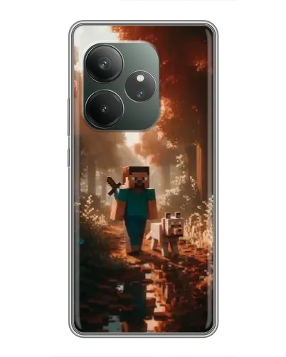 Чехол для RealMe Neo7 с картинкой «Стив в лесу» Чехол для RealMe Neo7 с картинкой «Стив в лесу»