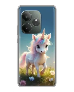 Чехол для RealMe Neo7 с картинкой «Единорог на поляне»