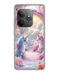 Чехол для RealMe Neo7 с картинкой «Радуга и единороги»