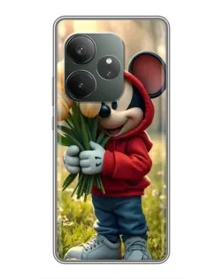Чехол для RealMe Neo7 с картинкой «Микки с тюльпанами»