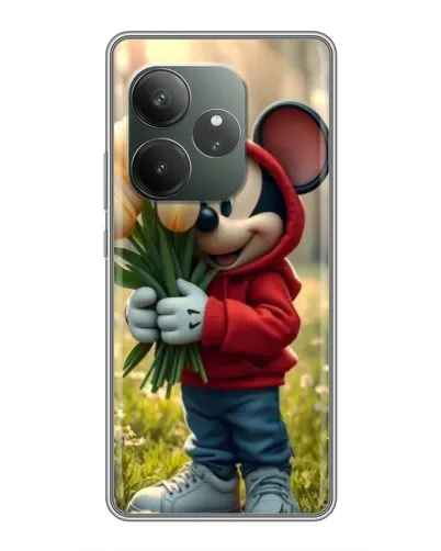 Чехол для RealMe Neo7 с картинкой «Микки с тюльпанами»