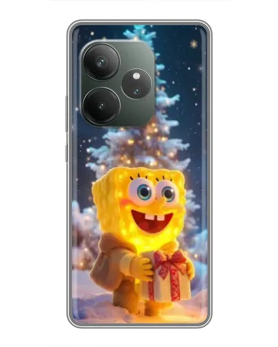 Чехол для RealMe Neo7 с картинкой «Рождественский Спанч Боб» Чехол для RealMe Neo7 с картинкой «Рождественский Спанч Боб»