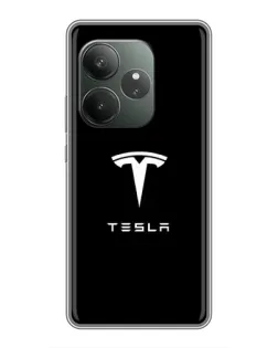Чехол для RealMe Neo7 с картинкой «Tesla White Logo»