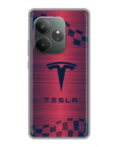 Чехол для RealMe Neo7 с картинкой «Тесла красный карбон» Чехол для RealMe Neo7 с картинкой «Тесла красный карбон»