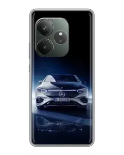 Чехол для RealMe Neo7 с картинкой «Ночной Mercedes EQ»