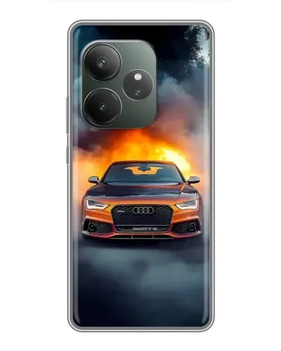 Чехол для RealMe Neo7 с картинкой «Audi в огненном дыму» Чехол для RealMe Neo7 с картинкой «Audi в огненном дыму»