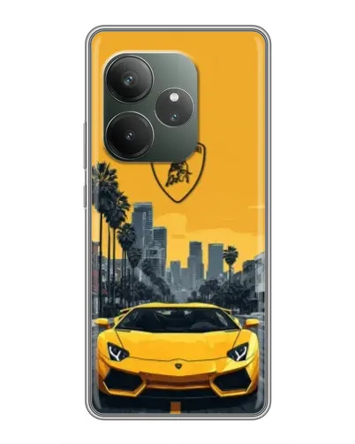 Чехол для RealMe Neo7 с картинкой «Желтый Lamborghini город» Чехол для RealMe Neo7 с картинкой «Желтый Lamborghini город»