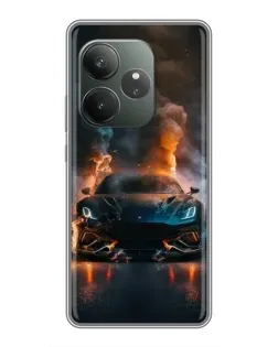 Чехол для RealMe Neo7 с картинкой «Lamborghini дымная эстетика»