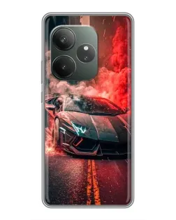 Чехол для RealMe Neo7 с картинкой «Lamborghini красный дым»