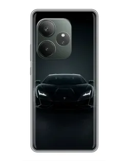 Чехол для RealMe Neo7 с картинкой «Черный Lamborghini Aventador»