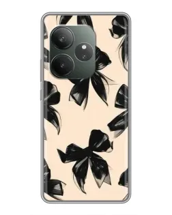 Чехол для RealMe Neo7 с картинкой «Паттерн черные банты»