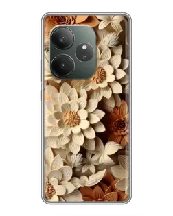 Чехол для RealMe Neo7 с картинкой «Бежевый флористический декор» Чехол для RealMe Neo7 с картинкой «Бежевый флористический декор»