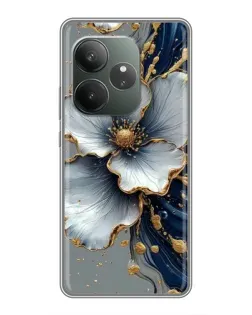 Чехол для RealMe Neo7 с картинкой «Белый цветок и золотой флюид» Чехол для RealMe Neo7 с картинкой «Белый цветок и золотой флюид»