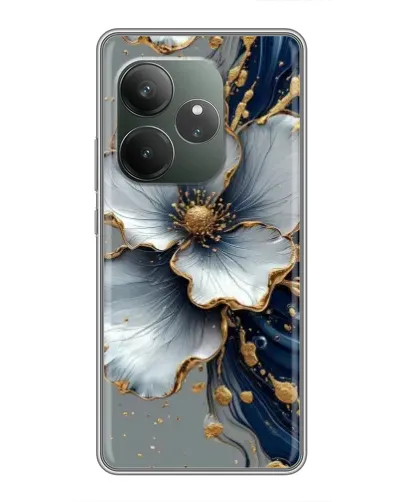 Чехол для RealMe Neo7 с картинкой «Белый цветок и золотой флюид» Чехол для RealMe Neo7 с картинкой «Белый цветок и золотой флюид»