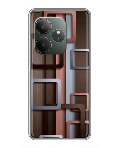Чехол для RealMe Neo7 с картинкой «Коричневые объемные квадраты» Чехол для RealMe Neo7 с картинкой «Коричневые объемные квадраты»