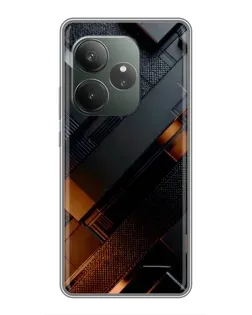 Чехол для RealMe Neo7 с картинкой «Черные геометрические блоки»