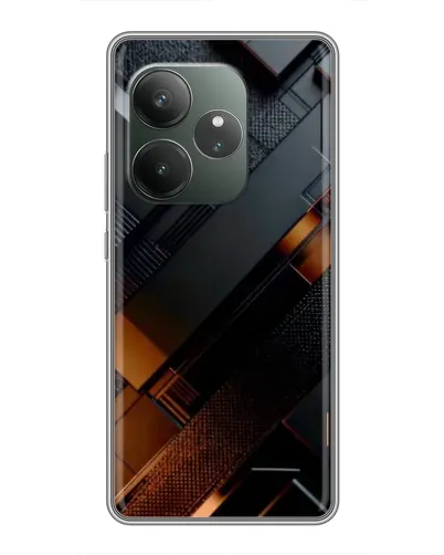Чехол для RealMe Neo7 с картинкой «Черные геометрические блоки» Чехол для RealMe Neo7 с картинкой «Черные геометрические блоки»