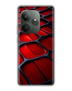 Чехол для RealMe Neo7 с картинкой «Красная глянцевая сетка»