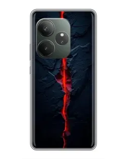Чехол для RealMe Neo7 с картинкой «Kрасная лавовая трещина»