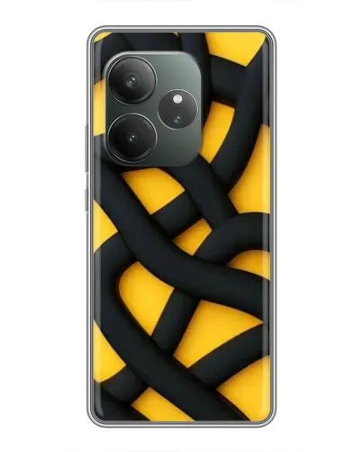 Чехол для RealMe Neo7 с картинкой «Черное желтое переплетение» Чехол для RealMe Neo7 с картинкой «Черное желтое переплетение»