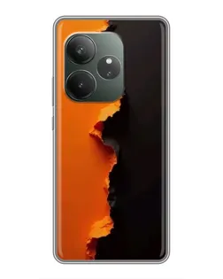 Чехол для RealMe Neo7 с картинкой «Оранжевый разлом»