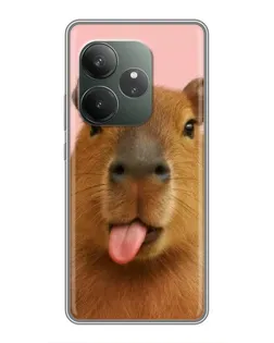 Чехол для RealMe Neo7 с картинкой «Капибара с языком»