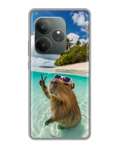 Чехол для RealMe Neo7 с картинкой «Капибара на море» Чехол для RealMe Neo7 с картинкой «Капибара на море»