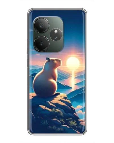 Чехол для RealMe Neo7 с картинкой «Закат солнца с капибарой» Чехол для RealMe Neo7 с картинкой «Закат солнца с капибарой»