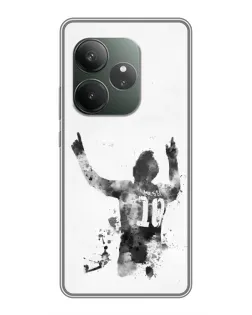 Чехол для RealMe Neo7 с картинкой «Черно-белый силуэт Месси» Чехол для RealMe Neo7 с картинкой «Черно-белый силуэт Месси»