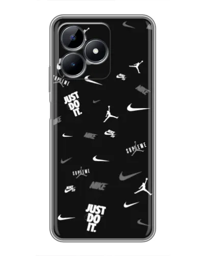 Чехол для Realme Note 50 с картинкой «Nike Black Pattern» Чехол для Realme Note 50 с картинкой «Nike Black Pattern»