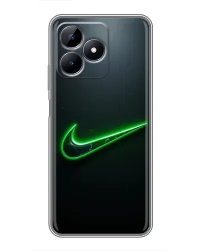Чехол для Realme Note 50 с картинкой «Неоновый контур Nike»