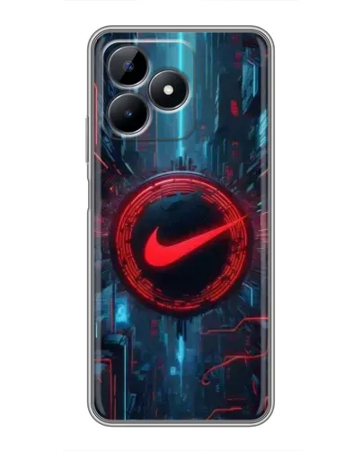 Чехол для Realme Note 50 с картинкой «Техногенный стиль Nike»