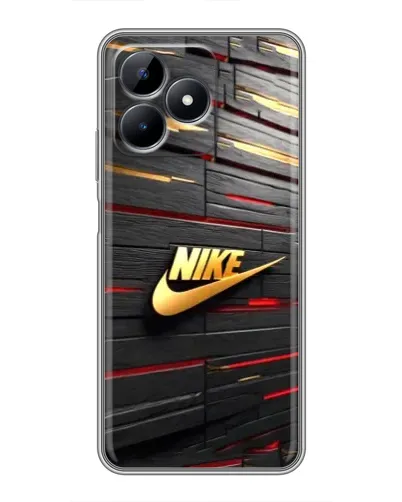 Чехол для Realme Note 50 с картинкой «Золотой Nike на металле»