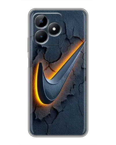 Чехол для Realme Note 50 с картинкой «Объемный логотип Найк»