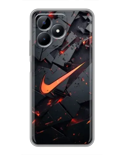 Чехол для Realme Note 50 с картинкой «Nike — эффект разломов»