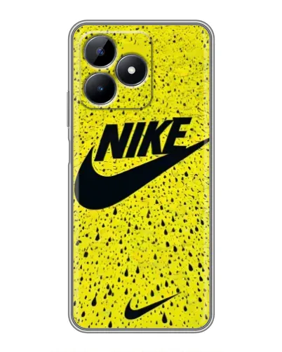 Чехол для Realme Note 50 с картинкой «Желтый текстурный Nike»