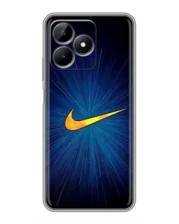 Чехол для Realme Note 50 с картинкой «Синий пульс Nike» Чехол для Realme Note 50 с картинкой «Синий пульс Nike»