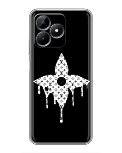 Чехол для Realme Note 50 с картинкой «Цветочная монограмма»