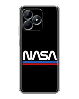 Чехол для Realme Note 50 с картинкой «NASA — классика Red Blue» Чехол для Realme Note 50 с картинкой «NASA — классика Red Blue»